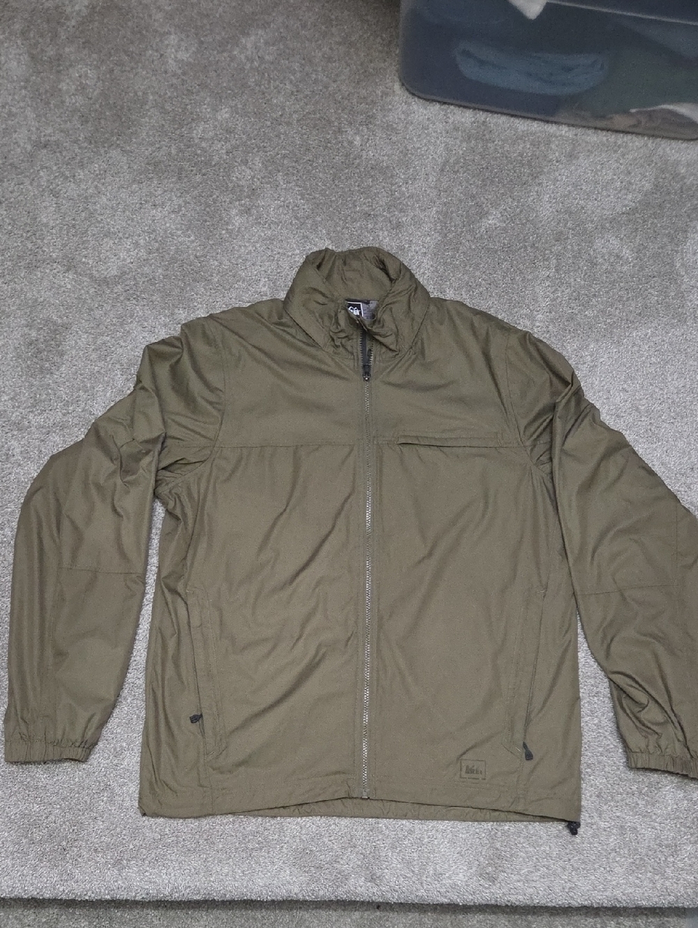 REI Men's Olive Jacket Lightweight Full-Zip